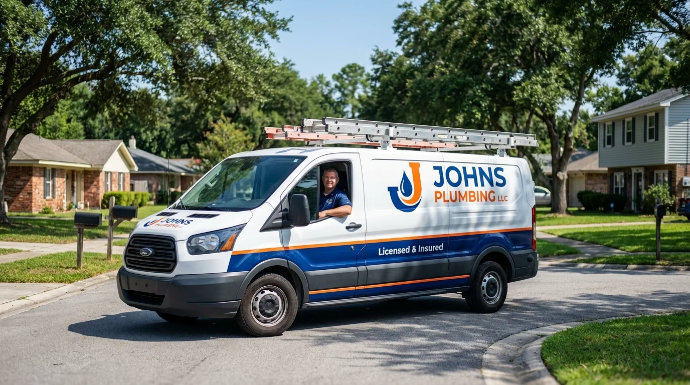 Johns Plumbing LLC service van in Gas City, IN