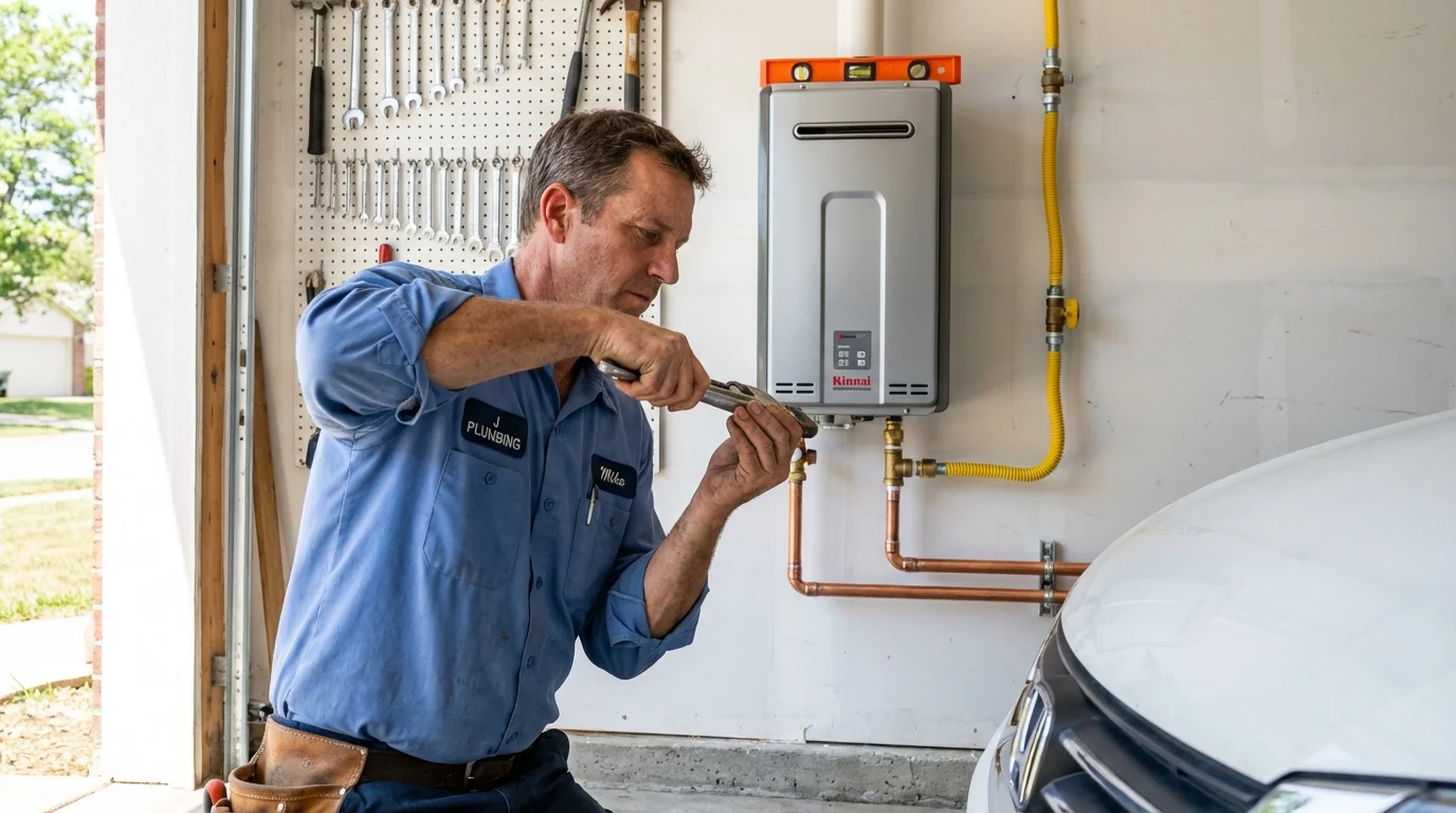 Tankless water heater installation by a Johns Plumbing LLC plumber in Gas City